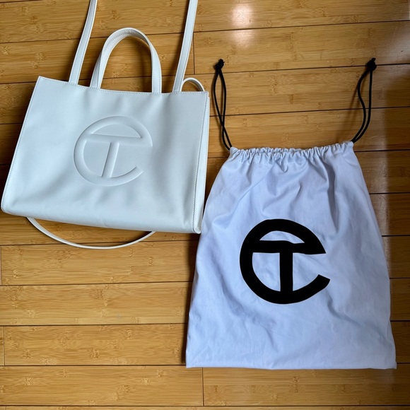 White Telfar Medium Shopping Tote Bag - Picture 3 of 13